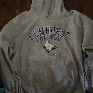 Gildan Gray Elmhurst College Hoodie